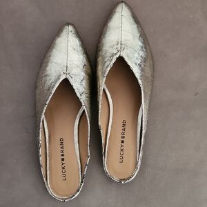 Lucky Brand Metallic Silver Flats